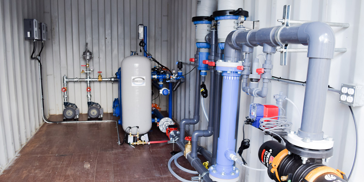 pump unit container for vineyard