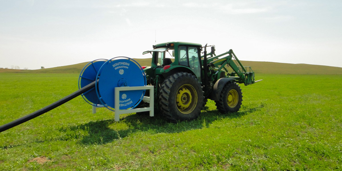 hannay reel on tractor pulling hose