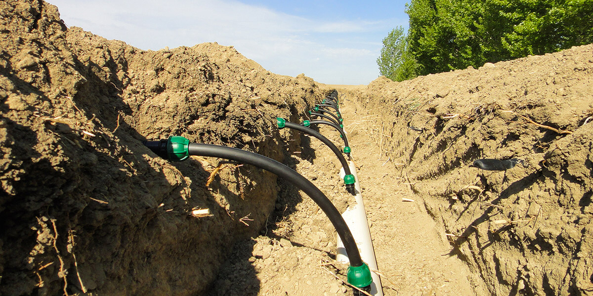 subsurface drip irrigation install