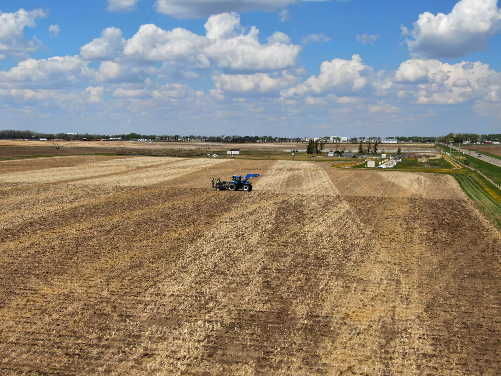 Subsurface drip irrigation drip line install