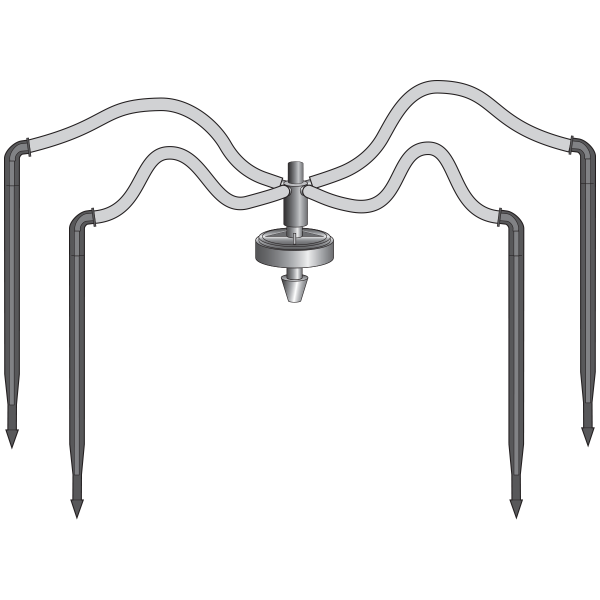 4 way dripper assembly illustration